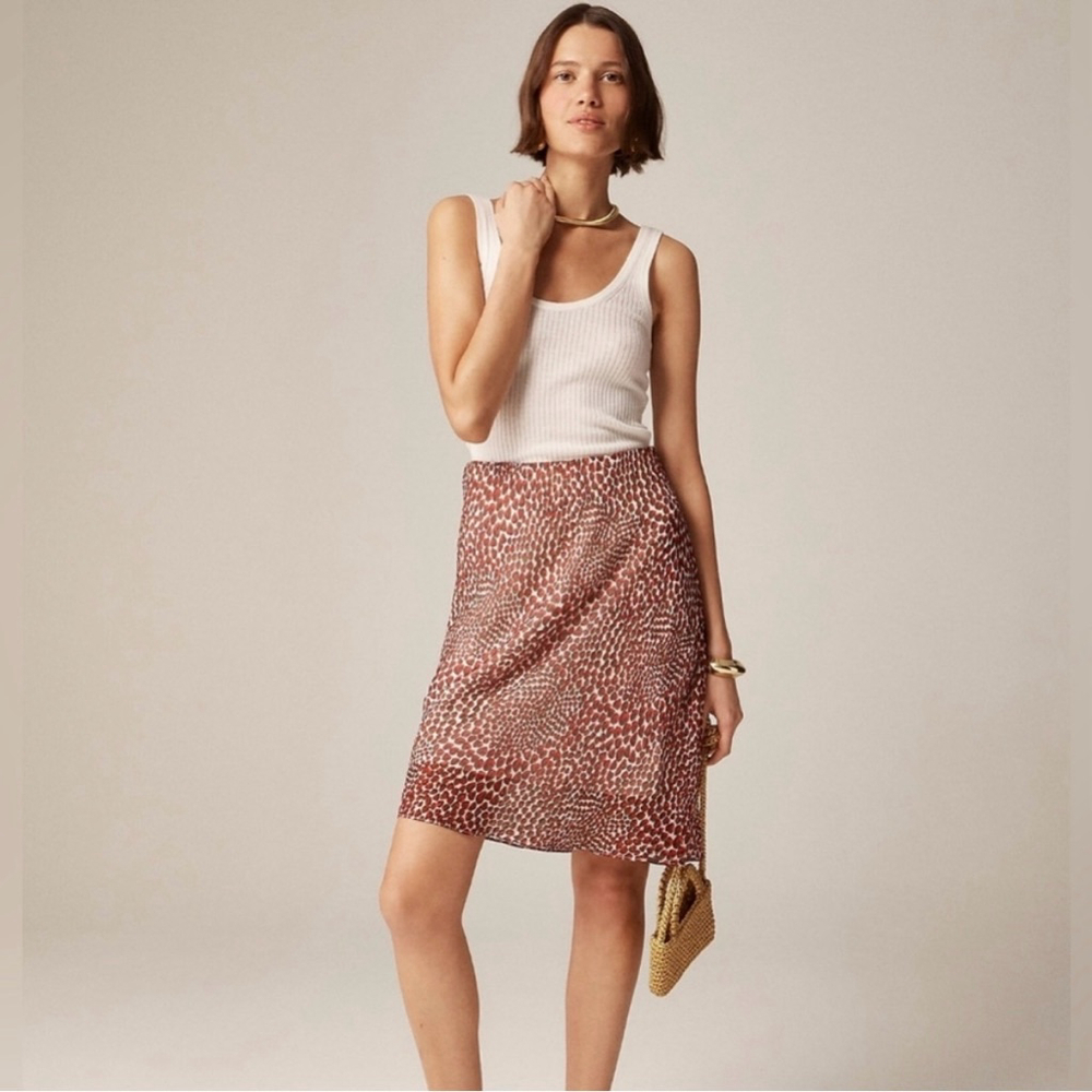 J. Crew Red and White Pencil Skirt